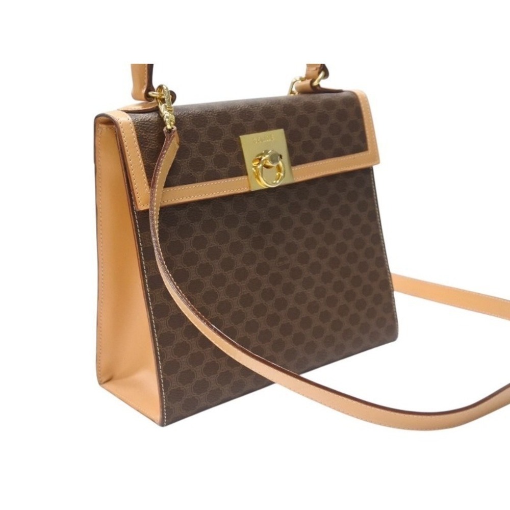 Celine Macadam Handbag Brown Leather - Picture 4 of 10